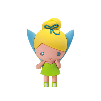 Boneco de fadas com vestido verde e asas azuis