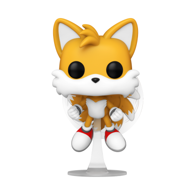 Figura colecionável de personagem laranja com suporte transparente