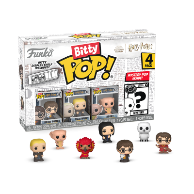Pack Funko Bitty Pop Harry Potter com 4 figuras colecionáveis e suporte de exposição