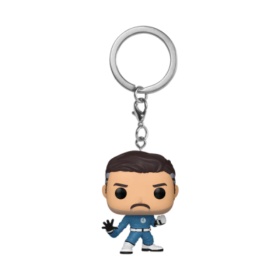 Chaveiro Funko Pop personagem masculino em fato azul