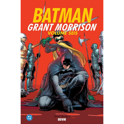 Capa de banda desenhada Batman com Batman e Robin e armaduras medievais