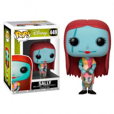 Boneca Pop! Vinyl Sally da Disney com corpo azul e cabelo vermelho, em embalagem número 449