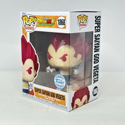 Funko Pop! Super Saiyan God Vegeta da coleção Dragon Ball Super na caixa
