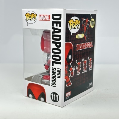 Caixa Funko Pop de Deadpool com janela transparente
