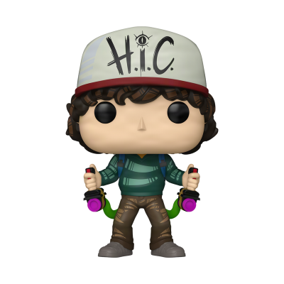 Figura Funko Pop personagem com boné branco escrito H.I.C.