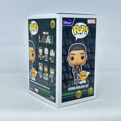 Caixa Funko Pop! Ravonna Renslayer com Miss Minutes número 899 da série Loki