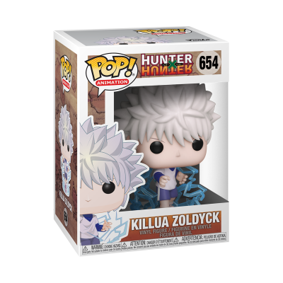 Funko Pop Killua Zoldyck de Hunter x Hunter nº 654 em embalagem com janela