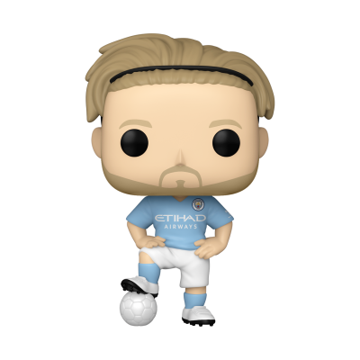 Figura estilizada tipo Funko Pop de jogador de futebol com bola