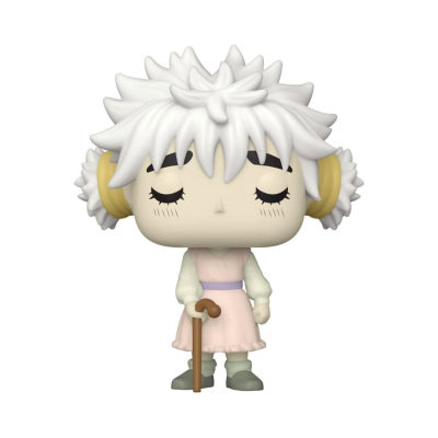 Figura colecionável Funko Pop com cabelo branco e bengala