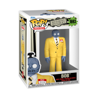 Figura Funko Pop! Bob de Beetlejuice com fato amarelo na caixa