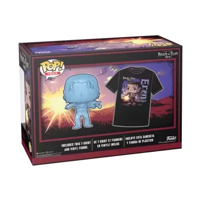 Caixa de set Pop! Tees com figura de vinil azul e t-shirt preta estampada