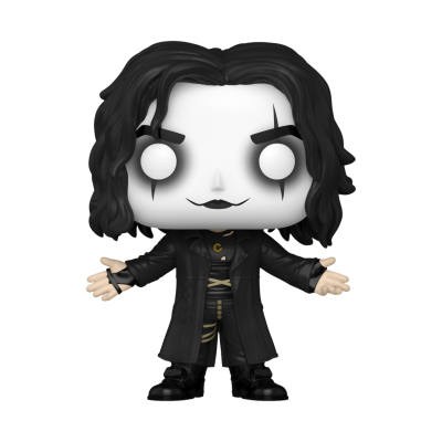 Funko Pop do personagem The Crow com rosto pintado e roupa preta