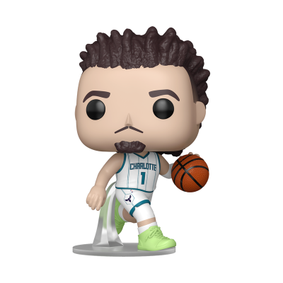 Figura Funko Pop de jogador de basquetebol CHARLOTTE número 1 com bola laranja e ténis verde limão
