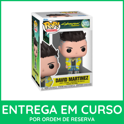 Figura Funko Pop! David Martinez em caixa com texto entrega em curso por ordem de reserva