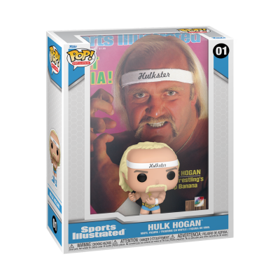 Funko Pop de Hulk Hogan da Sports Illustrated em caixa azul e branca