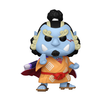 Figura Funko Pop de personagem azul com quimono laranja e cabelo preto