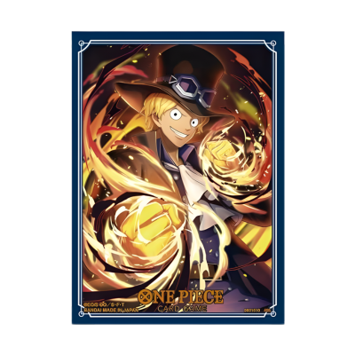 Sleeve protetora de cartas One Piece com personagem animado e chamas