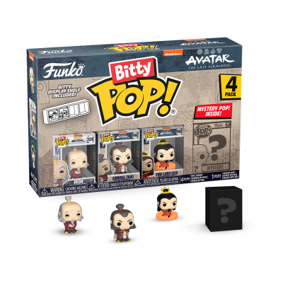 Conjunto Funko Bitty Pop! Avatar The Last Airbender com 4 figuras em caixas com design colorido