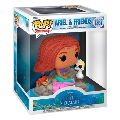 Figura vinil Funko Pop Deluxe Ariel & Friends 1367 com Ariel, caranguejo e pássaro em caixa