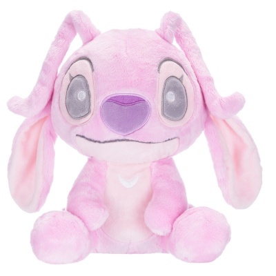 peluche rosa claro com orelhas compridas sentado