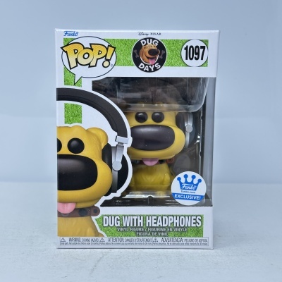 Embalagem Funko POP! com figura de vinil Dug com auscultadores