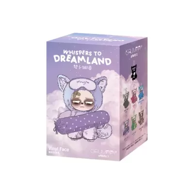 Caixa de brinquedo colecionável Grumpipi série 2 com personagem em fantasia roxa de animal