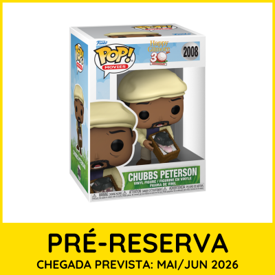 Funko Pop Chubbs Peterson vinil com chapéu bege na caixa branca