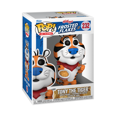 Figura Funko Pop Tony The Tiger com tigela de cereais na embalagem.