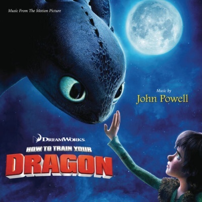 Capa do filme How To Train Your Dragon com dragão preto e rapaz sob lua cheia