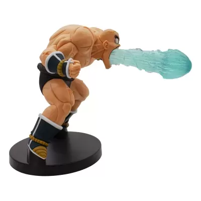 Figura de ação musculada com rajado de energia azul