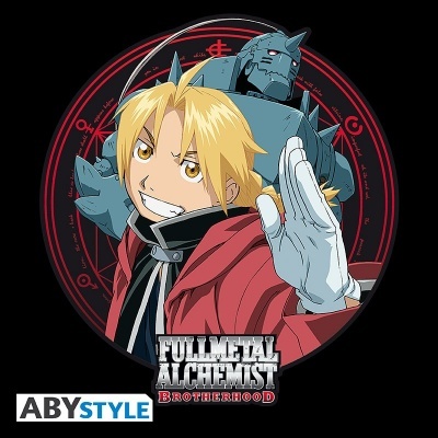 Ilustração Fullmetal Alchemist Brotherhood com Edward e Alphonse Elric