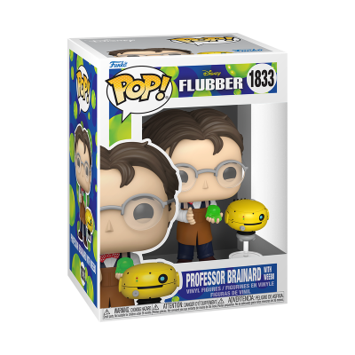 Funko Pop! Professor Brainard com Weebo na caixa