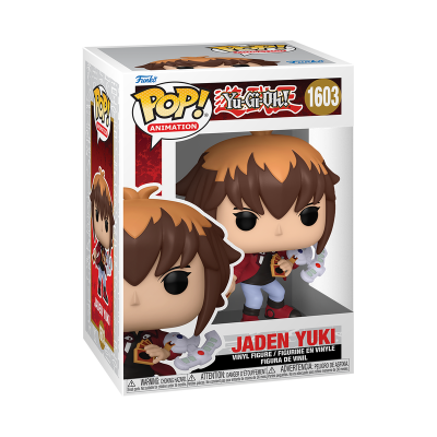 Figura de vinil Jaden Yuki Yu-Gi-Oh! POP! Animation na embalagem