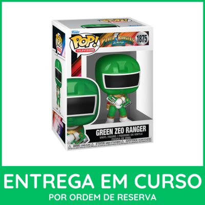 Figurino Funko Pop do Green Zeo Ranger da série Power Rangers Zeo na caixa