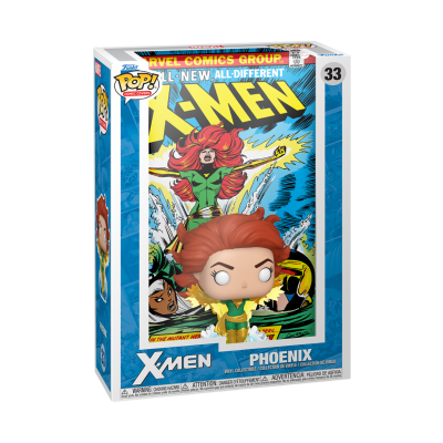 Figura Funko Pop! X-Men Phoenix na caixa com arte de banda desenhada X-Men