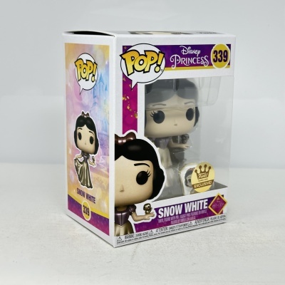 Figura POP! Disney Princess Snow White na caixa com texto e números visíveis