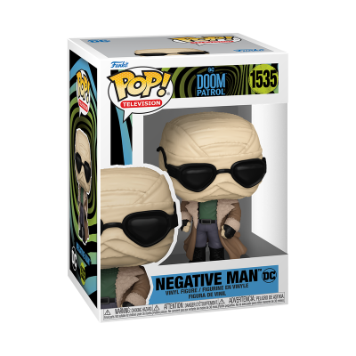 Funko Pop! Negative Man da série Doom Patrol na caixa original