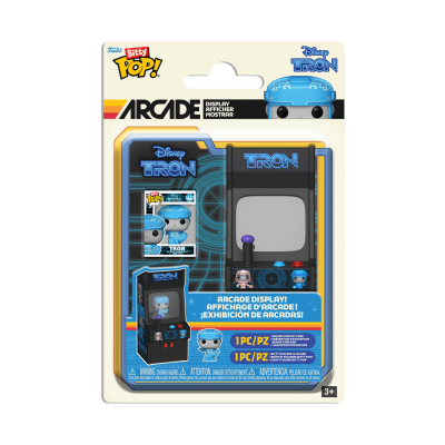 Mini arcade e mini figura Funko Pop! Bitty Pop! Disney TRON em embalagem
