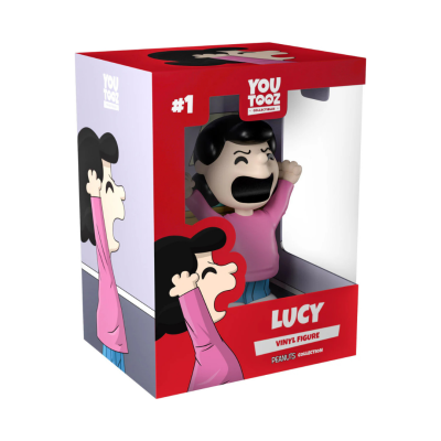 Figura de vinil Lucy da coleção YouTooz em caixa vermelha e branca