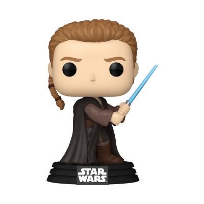 Figura Funko Pop de personagem de Star Wars com sabre de luz azul