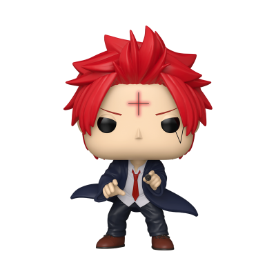 Boneco Funko Pop com cabelo vermelho e casaco azul