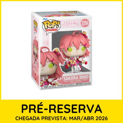 Figura Funko Pop! Sakura Miko em caixa de vinil com roupa tradicional rosa e branca