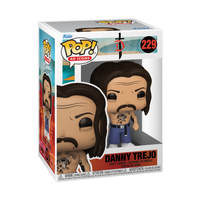 Figura Funko Pop! Danny Trejo, coleção Ad Icons 229, em caixa de vinil