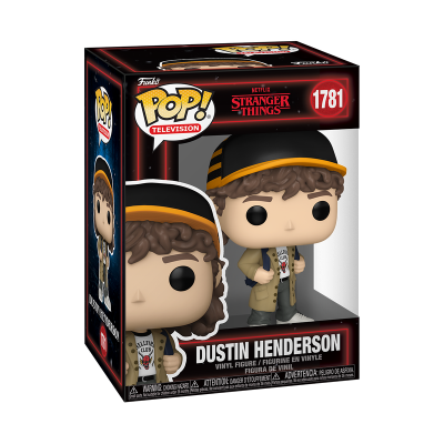 Figura Funko Pop! Dustin Henderson Stranger Things na caixa