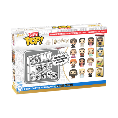 Caixa Funko Bitty POP! Harry Potter com figuras colecionáveis coloridas e prateleira empilhável