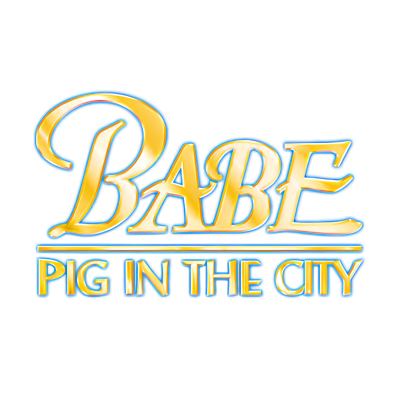 Logótipo dourado com os textos BABE e PIG IN THE CITY em fundo branco