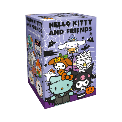 Caixa de surpresa Hello Kitty and Friends com tema Halloween em roxo