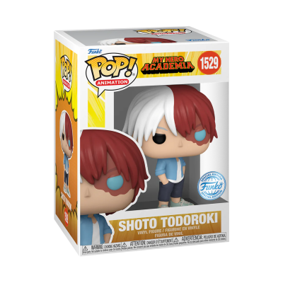 Figura Funko Pop de vinil da personagem Shoto Todoroki My Hero Academia na caixa