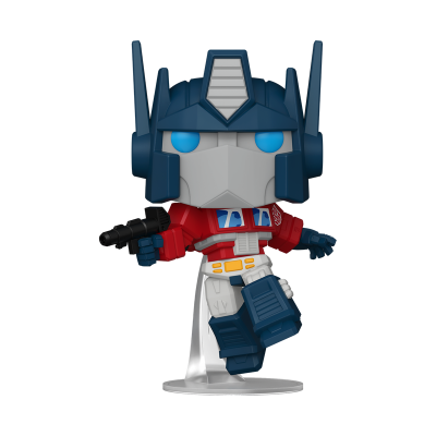 Figura colecionável Optimus Prime Transformers vinil azul e vermelho