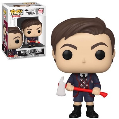 Figura Pop! Number Five de The Umbrella Academy com machado e caixa